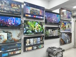 Televisions displayed inside the Super Sales & Services showroom